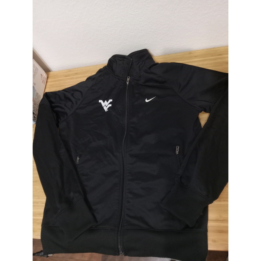 Nike West Virginia University WVU Mountaineers Black Full Zip Track Jacket Small